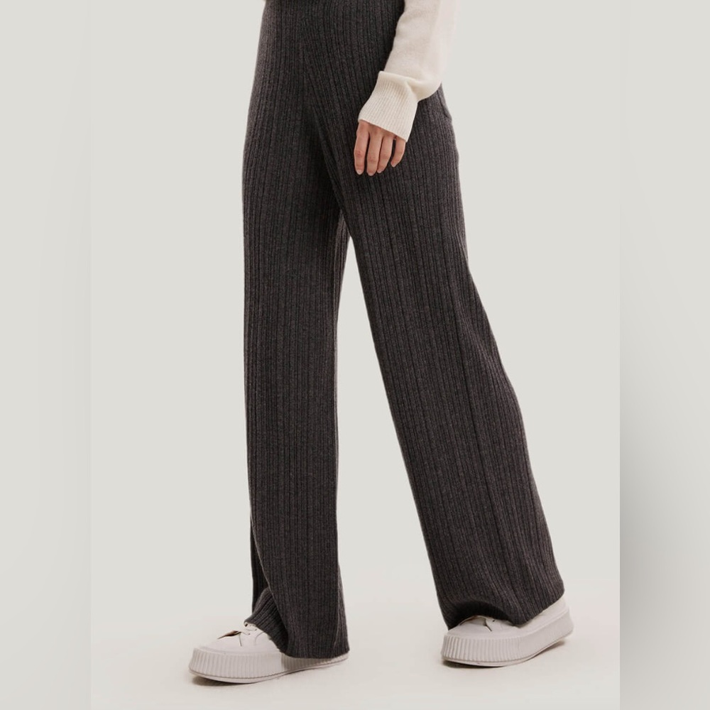NWT!! Gentle Herd Wool-Cashmere Wide Leg Trousers